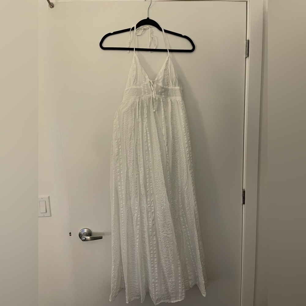 White Textured Maxi Dress